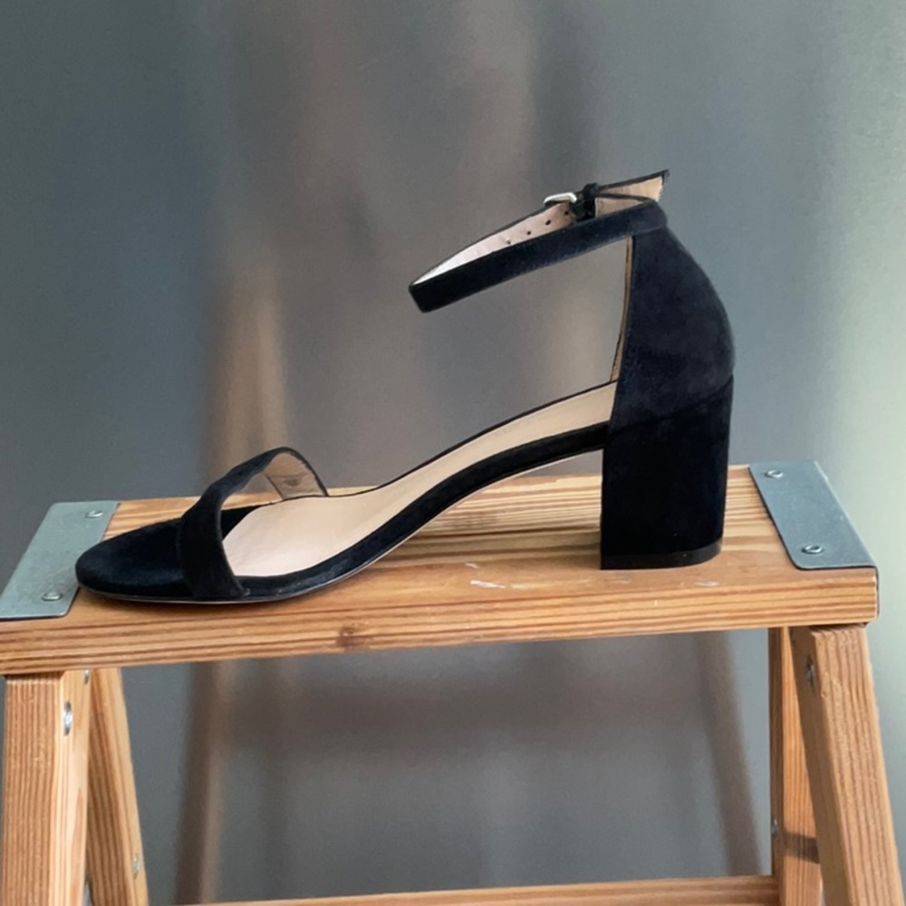 Stuart Weitzman Black Suede Sandal 7.5 - Picture 2 of 12